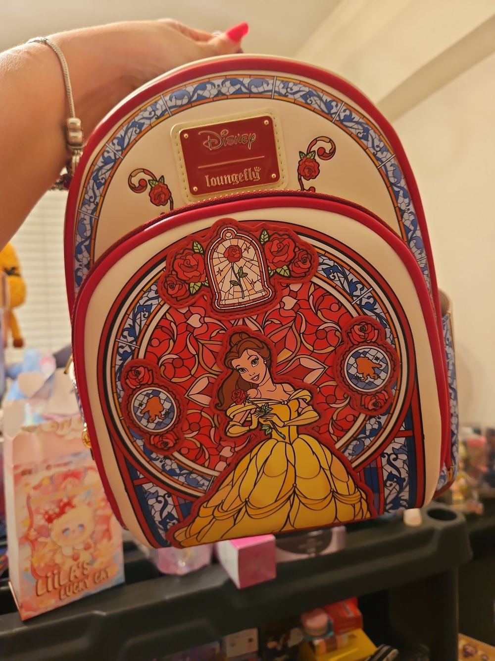 Disney x Loungefly Beauty and the Beast Belle Cream & Red Mini Backpack